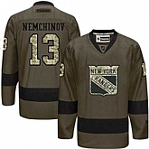 Glued New York Rangers #13 Sergei Nemchinov Green Salute to Service NHL Jersey,baseball caps,new era cap wholesale,wholesale hats